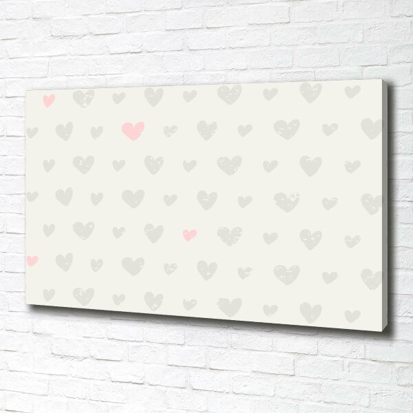 Cuadro canvas con impresión uv duradera horizontal Fondo de corazones