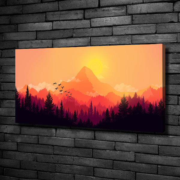 Fotocuadro en lienzo de alta calidad horizontal paisaje de montaña