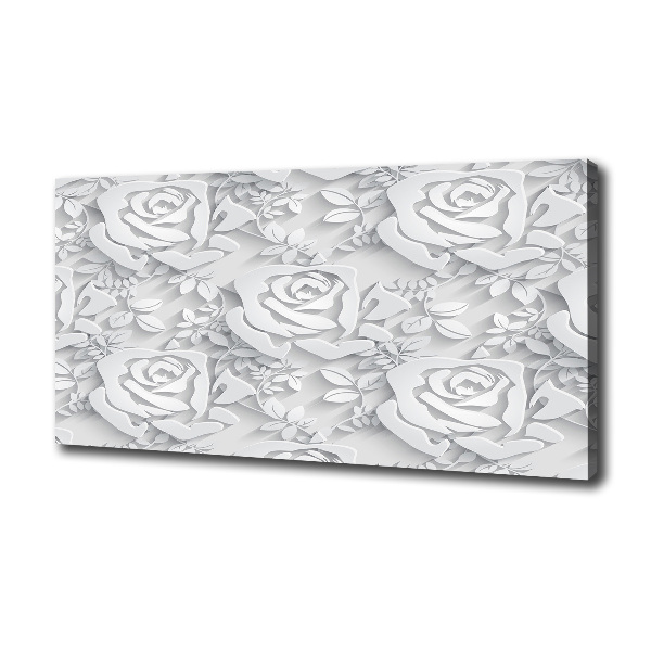 Cuadro canvas con impresión uv duradera horizontal Patrón de rosas