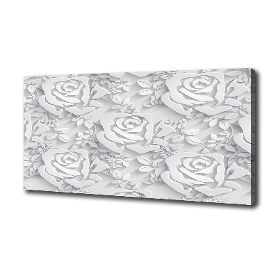 Cuadro canvas con impresión uv duradera horizontal Patrón de rosas