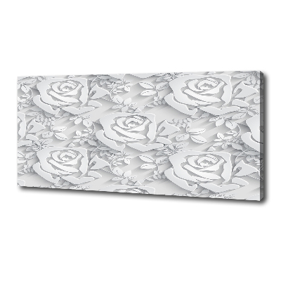 Cuadro canvas con impresión uv duradera horizontal Patrón de rosas