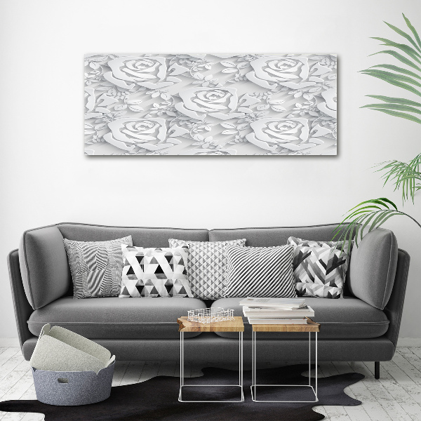 Cuadro canvas con impresión uv duradera horizontal Patrón de rosas