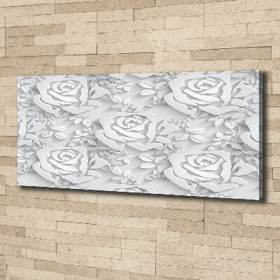 Cuadro canvas con impresión uv duradera horizontal Patrón de rosas