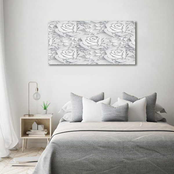 Cuadro canvas con impresión uv duradera horizontal Patrón de rosas