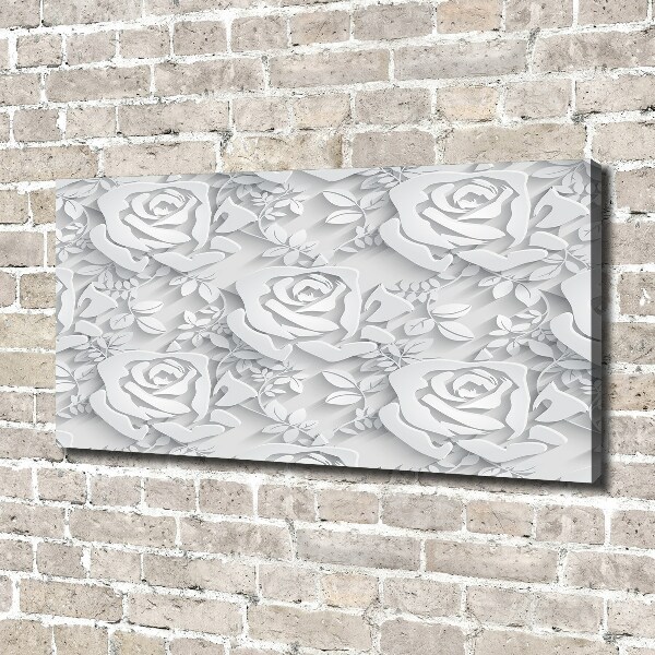 Cuadro canvas con impresión uv duradera horizontal Patrón de rosas