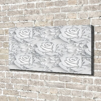 Cuadro canvas con impresión uv duradera horizontal Patrón de rosas