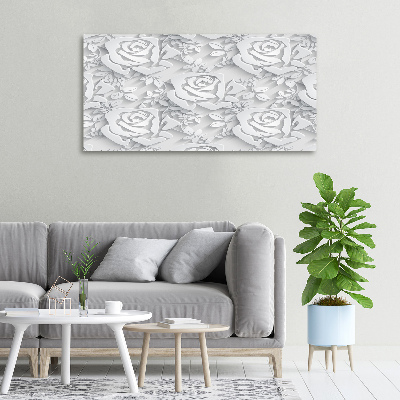 Cuadro canvas con impresión uv duradera horizontal Patrón de rosas