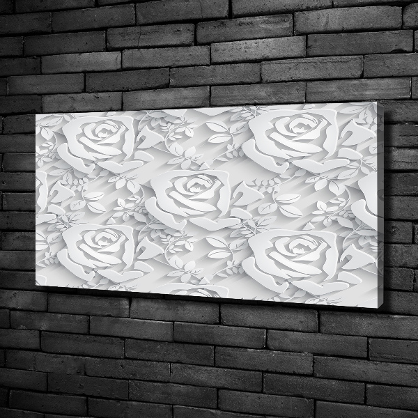 Cuadro canvas con impresión uv duradera horizontal Patrón de rosas