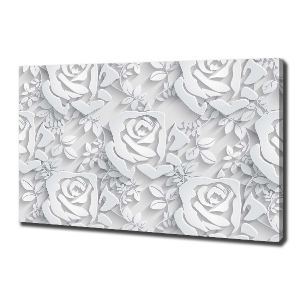 Cuadro canvas con impresión uv duradera horizontal Patrón de rosas