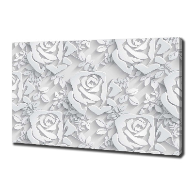 Cuadro canvas con impresión uv duradera horizontal Patrón de rosas