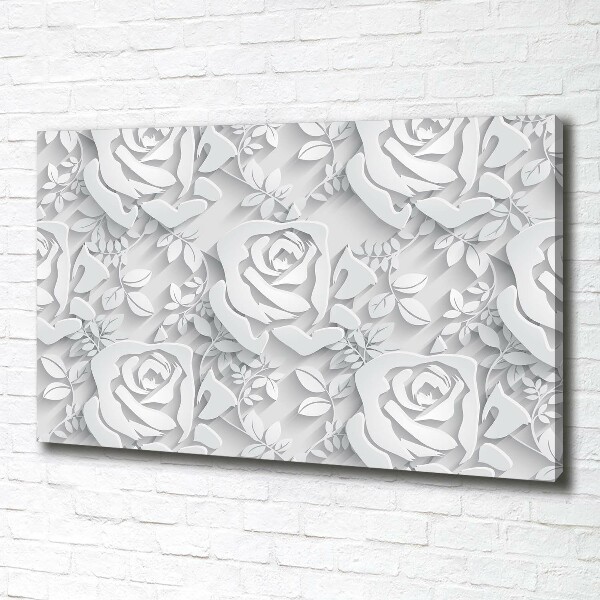 Cuadro canvas con impresión uv duradera horizontal Patrón de rosas