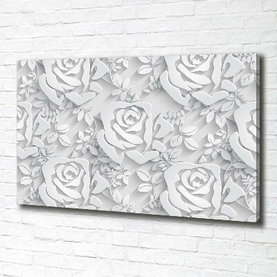 Cuadro canvas con impresión uv duradera horizontal Patrón de rosas