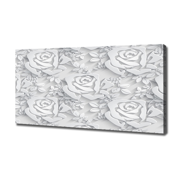 Cuadro canvas con impresión uv duradera horizontal Patrón de rosas