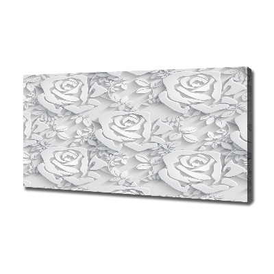 Cuadro canvas con impresión uv duradera horizontal Patrón de rosas