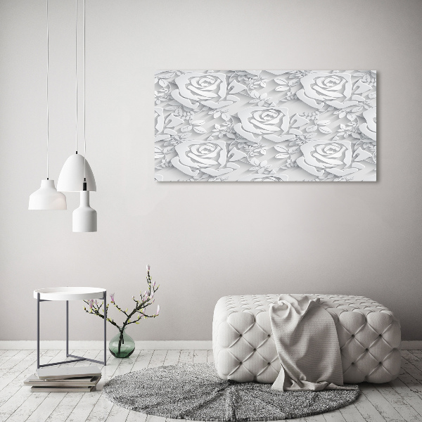 Cuadro canvas con impresión uv duradera horizontal Patrón de rosas