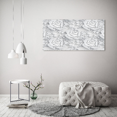 Cuadro canvas con impresión uv duradera horizontal Patrón de rosas