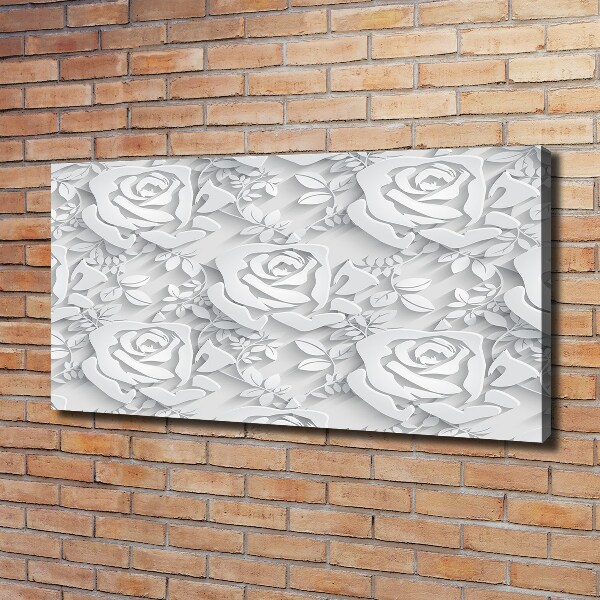Cuadro canvas con impresión uv duradera horizontal Patrón de rosas