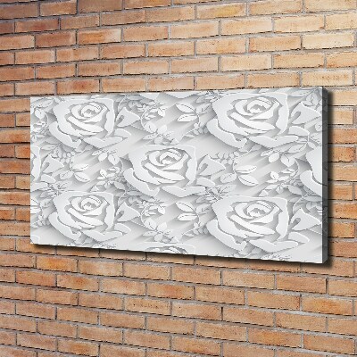 Cuadro canvas con impresión uv duradera horizontal Patrón de rosas