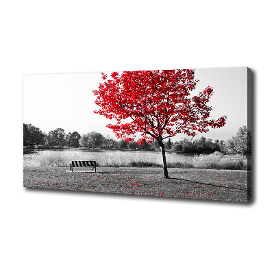 Cuadro canvas con impresión uv duradera horizontal Árbol rojo