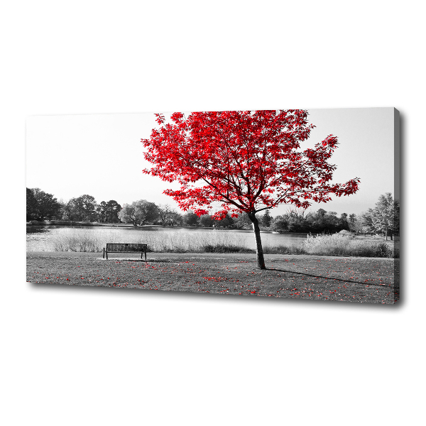 Cuadro canvas con impresión uv duradera horizontal Árbol rojo