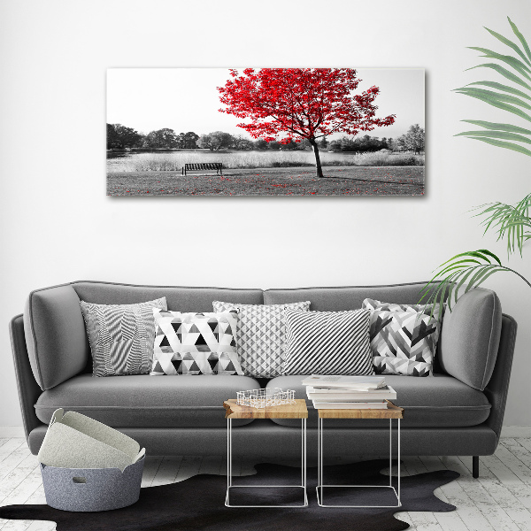 Cuadro canvas con impresión uv duradera horizontal Árbol rojo