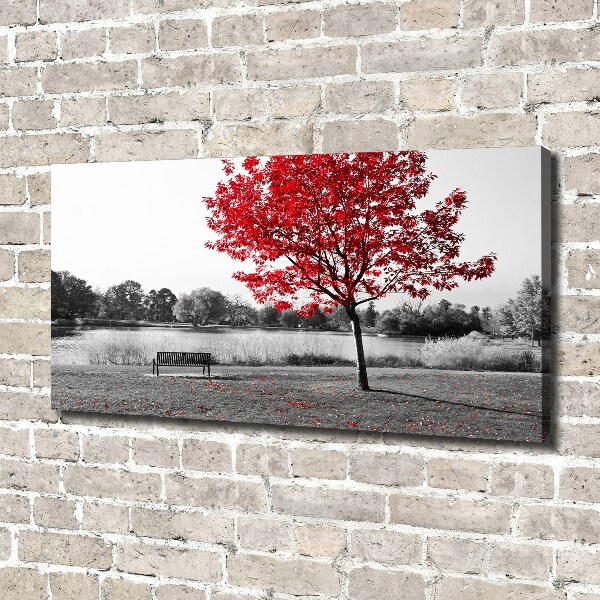 Cuadro canvas con impresión uv duradera horizontal Árbol rojo