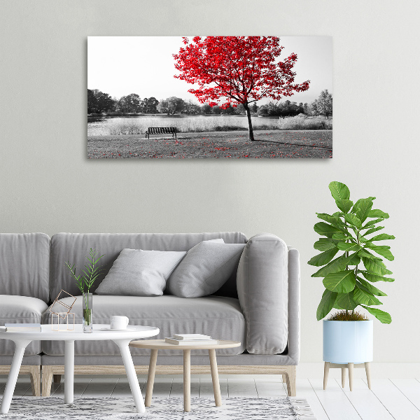 Cuadro canvas con impresión uv duradera horizontal Árbol rojo