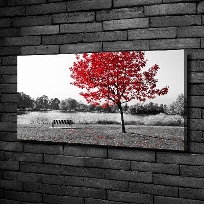 Cuadro canvas con impresión uv duradera horizontal Árbol rojo