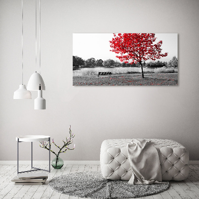 Cuadro canvas con impresión uv duradera horizontal Árbol rojo