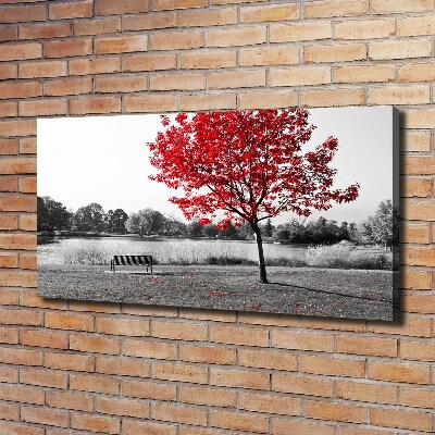 Cuadro canvas con impresión uv duradera horizontal Árbol rojo