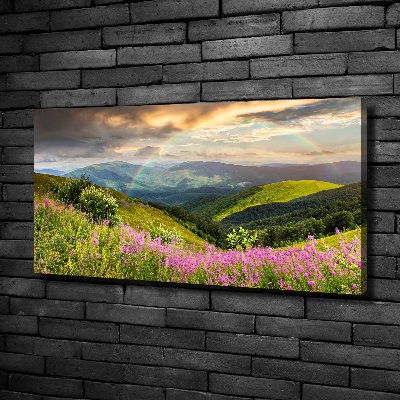 Cuadro canvas moderno de gran formato horizontal paisaje de montaña