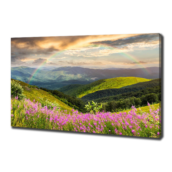 Cuadro canvas moderno de gran formato horizontal paisaje de montaña
