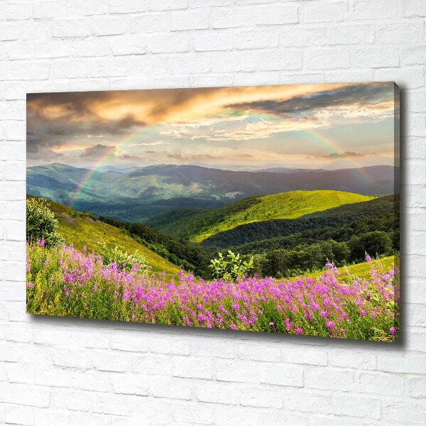 Cuadro canvas moderno de gran formato horizontal paisaje de montaña