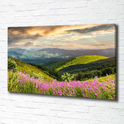 Cuadro canvas moderno de gran formato horizontal paisaje de montaña