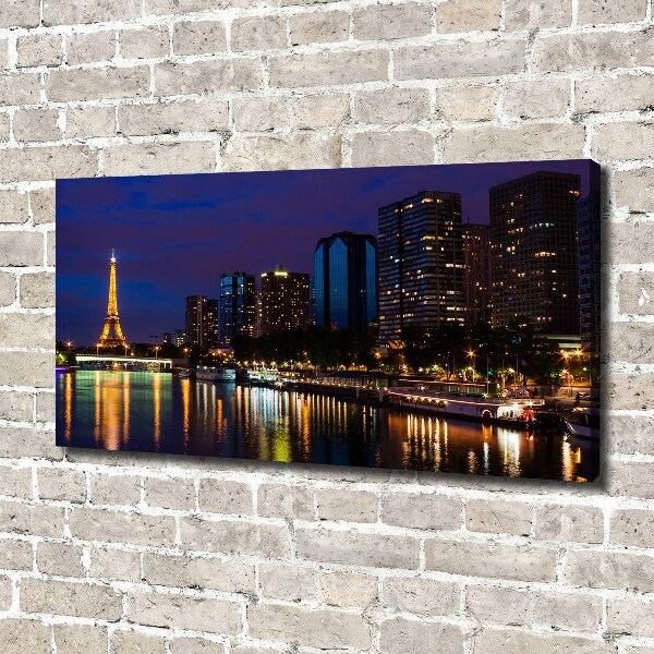 Cuadro canvas moderno de gran formato horizontal París de noche