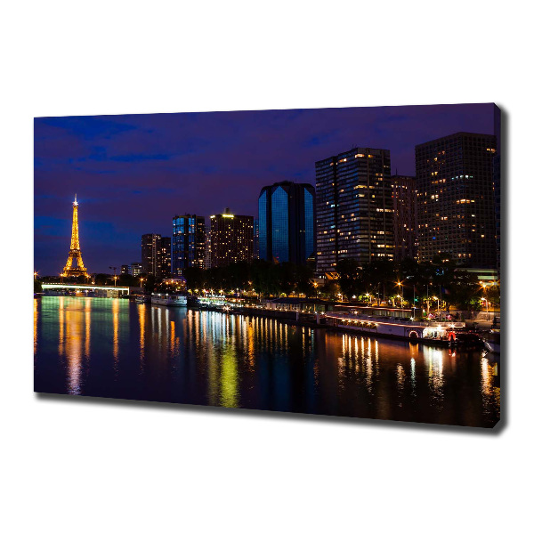 Cuadro canvas moderno de gran formato horizontal París de noche