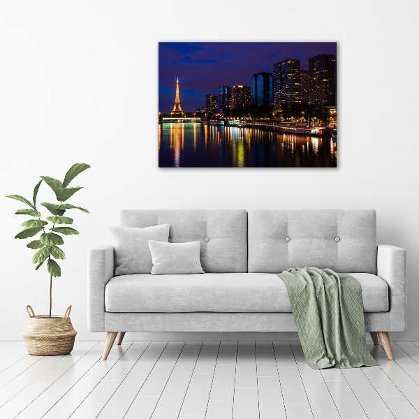Cuadro canvas moderno de gran formato horizontal París de noche