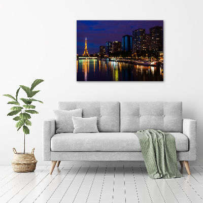Cuadro canvas moderno de gran formato horizontal París de noche