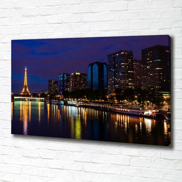 Cuadro canvas moderno de gran formato horizontal París de noche