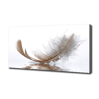 Cuadro canvas con impresión uv duradera horizontal Una pluma en el agua