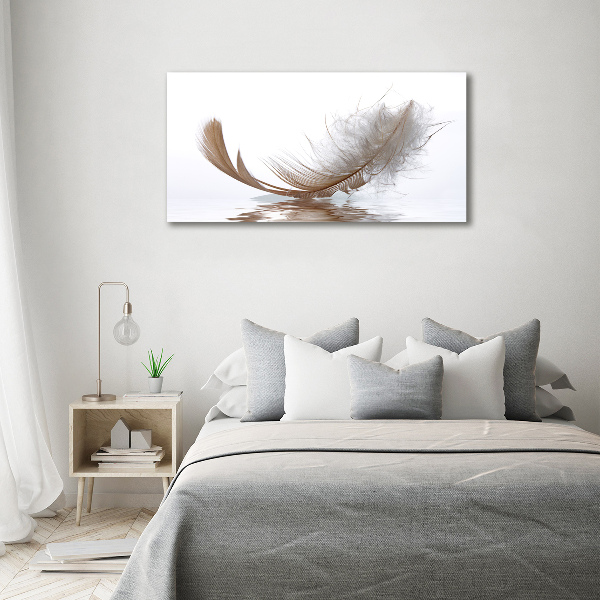 Cuadro canvas con impresión uv duradera horizontal Una pluma en el agua