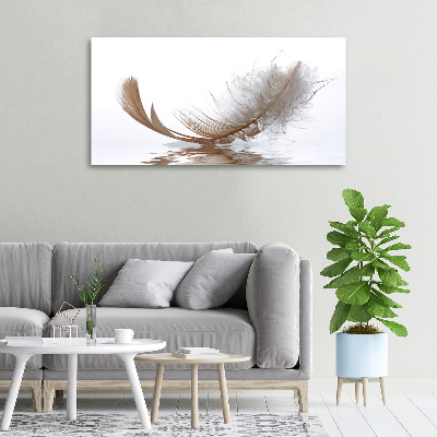 Cuadro canvas con impresión uv duradera horizontal Una pluma en el agua