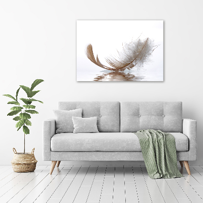 Cuadro canvas con impresión uv duradera horizontal Una pluma en el agua