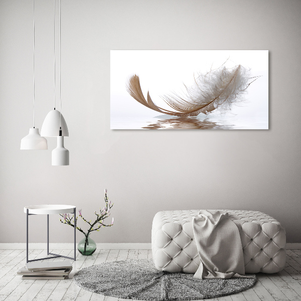 Cuadro canvas con impresión uv duradera horizontal Una pluma en el agua
