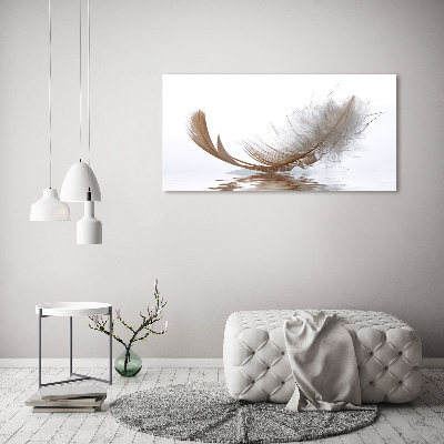 Cuadro canvas con impresión uv duradera horizontal Una pluma en el agua