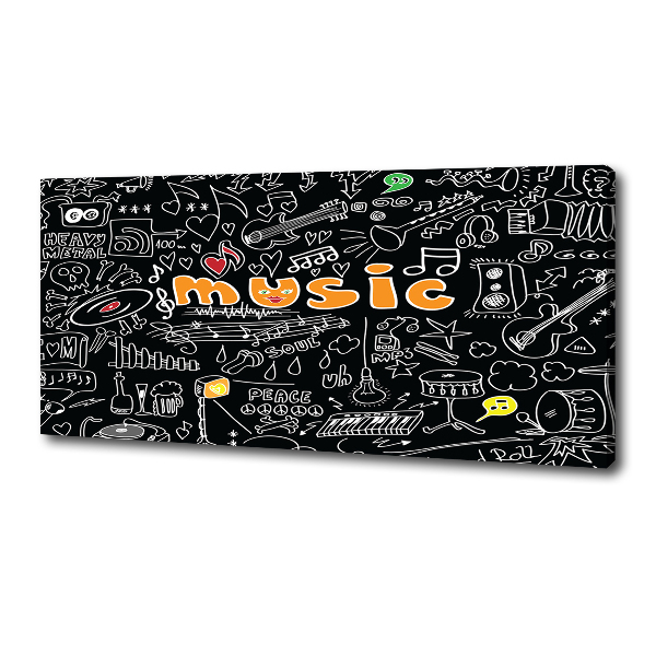 Fotocuadro en lienzo de alta calidad horizontal Símbolos musicales