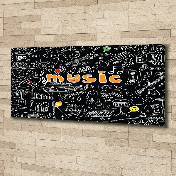 Fotocuadro en lienzo de alta calidad horizontal Símbolos musicales