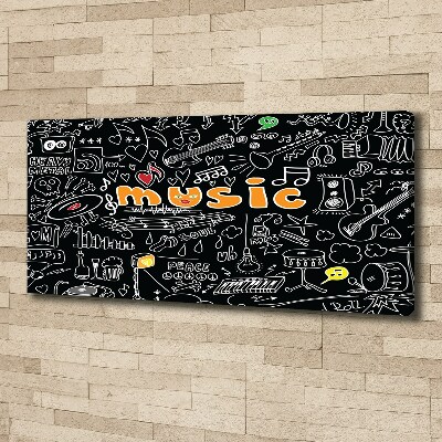 Fotocuadro en lienzo de alta calidad horizontal Símbolos musicales