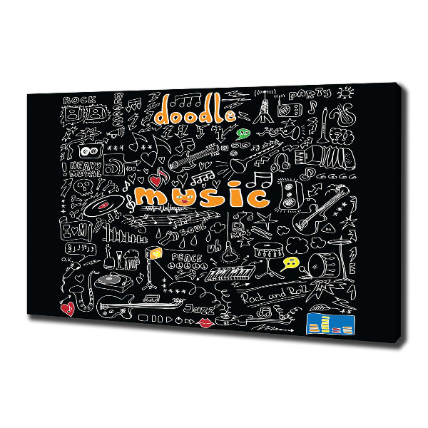 Fotocuadro en lienzo de alta calidad horizontal Símbolos musicales