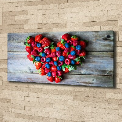 Cuadro canvas moderno de gran formato horizontal Corazón de fruta